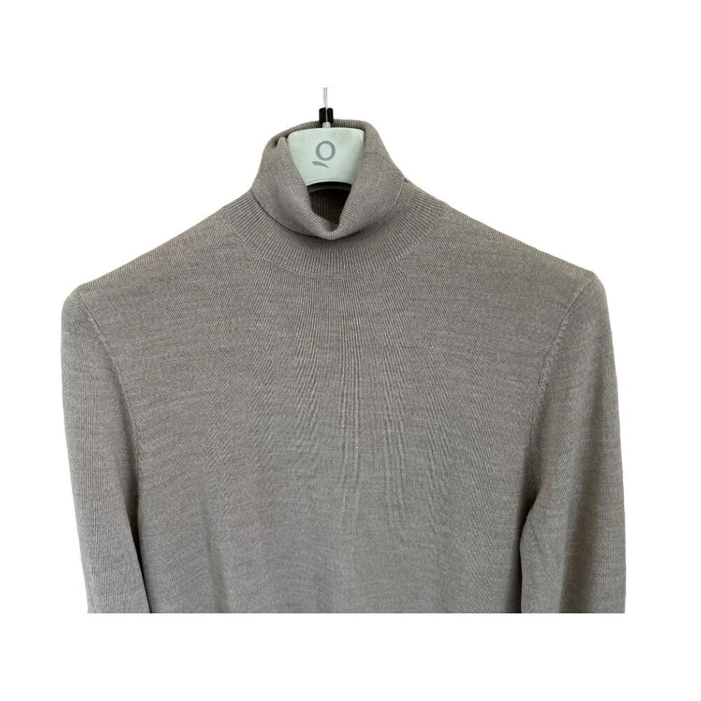 ASOS Merino Wool Knitted Turtleneck Pullover Sweater Dusty Pink/Gray Size Large